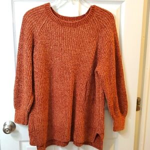 Time and Tru Women's Rust Crew Neck Sweater